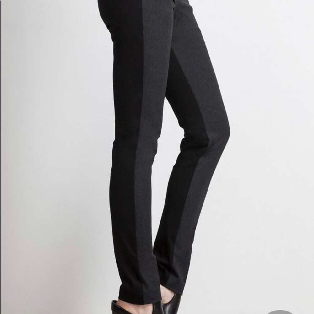 Ecru Color Block Skinny Beck Pants